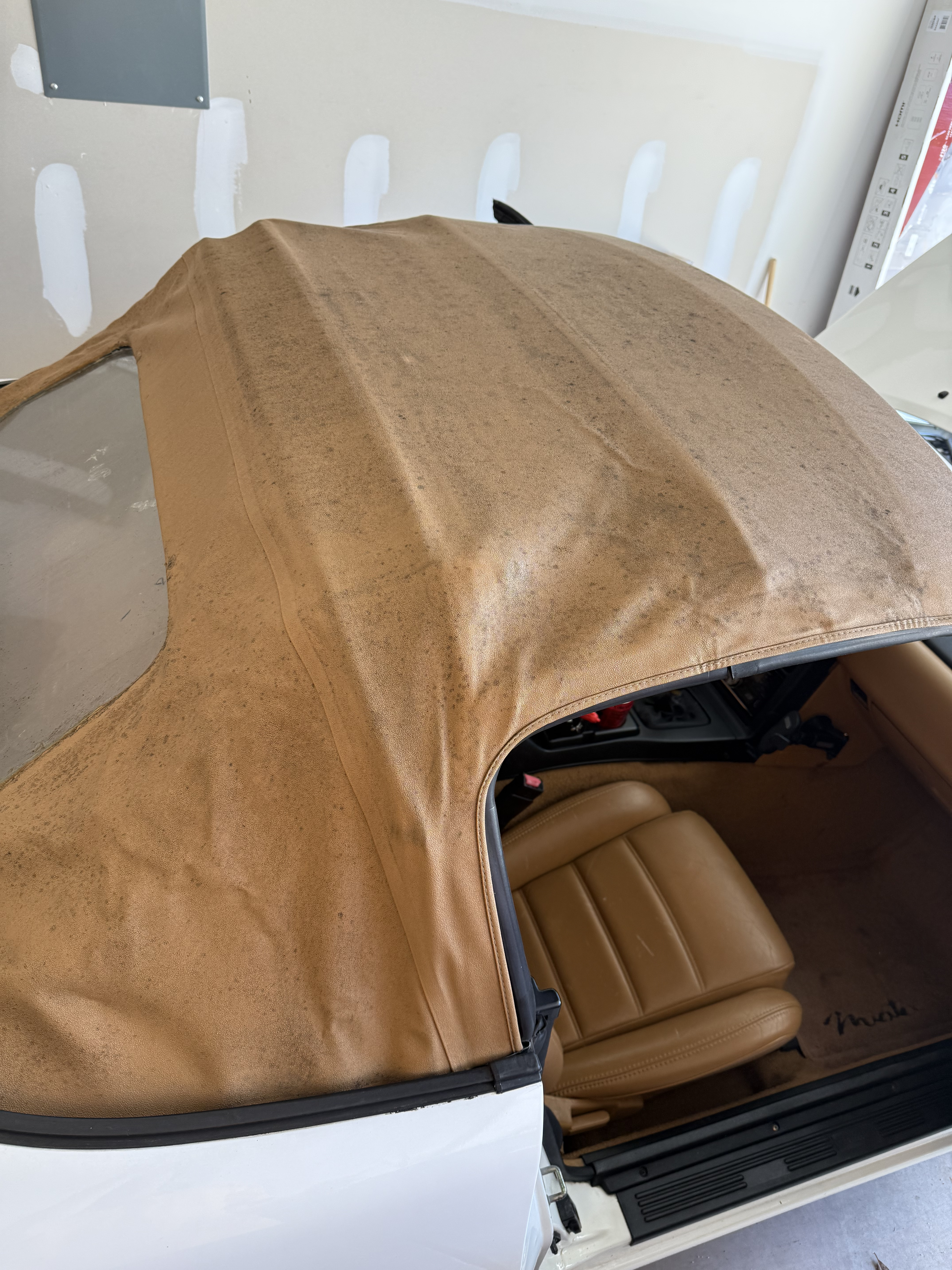 Original Miata soft top removed
